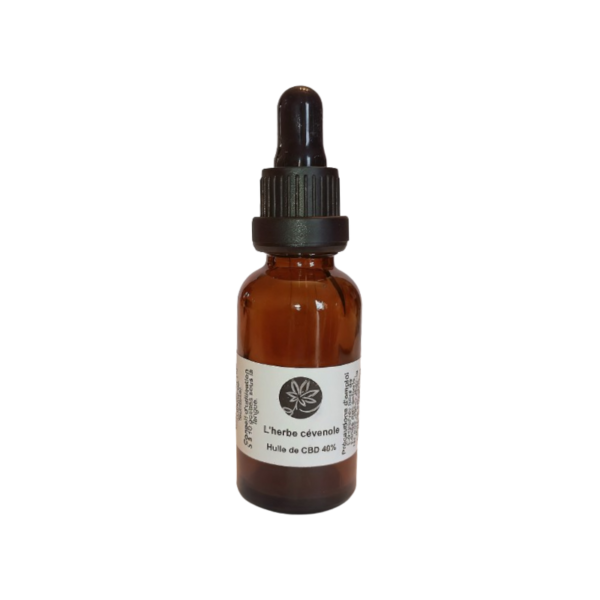 Bouteille d'Huile CBD Cévenole 40% Full Spectrum.