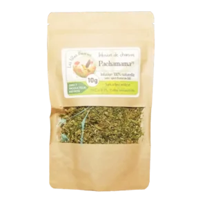 Infusion de chanvre Pachamama CBG, produit naturel et artisanal cultivé en Occitanie par Les Têtes Fleuries