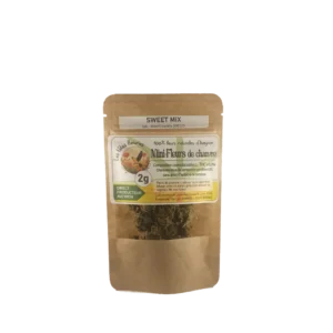 Mini-fleurs de chanvre Sweet Mix CBD, produit artisanal cultivé en Occitanie par Les Têtes Fleuries
